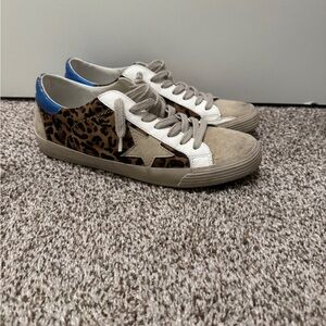 ShuShop Leopard and Blue Accent Sneakers